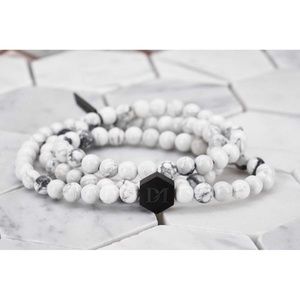 Dear Martian Mens White Howlite Wrap Bracelet